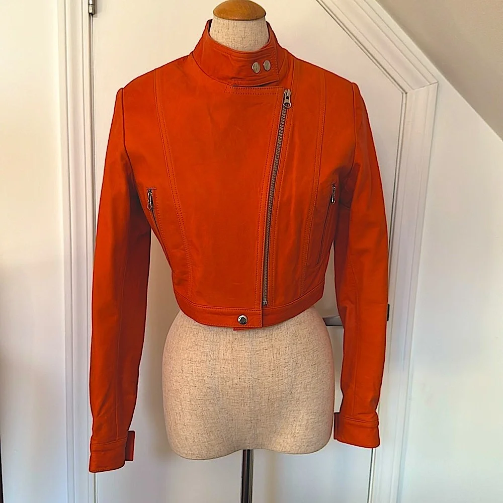 NWOT!! Cropped Leather Moto Jacket!!! - Picture 4 of 7